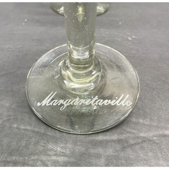 Vtg Margaritaville Set Of 4 Margarita Glasses Hand Blown Green/Blue Swirl-RARE - Picture 5 of 8